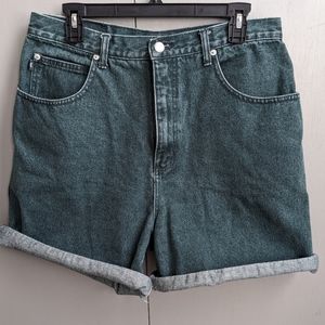 Vintage No Excuses Dark Green Denim Shorts